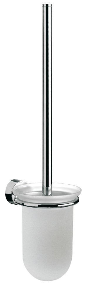 Emco Rondo 2 226394 Toilet Brush Fitting Crystal Glass with Satined Handle Chrome