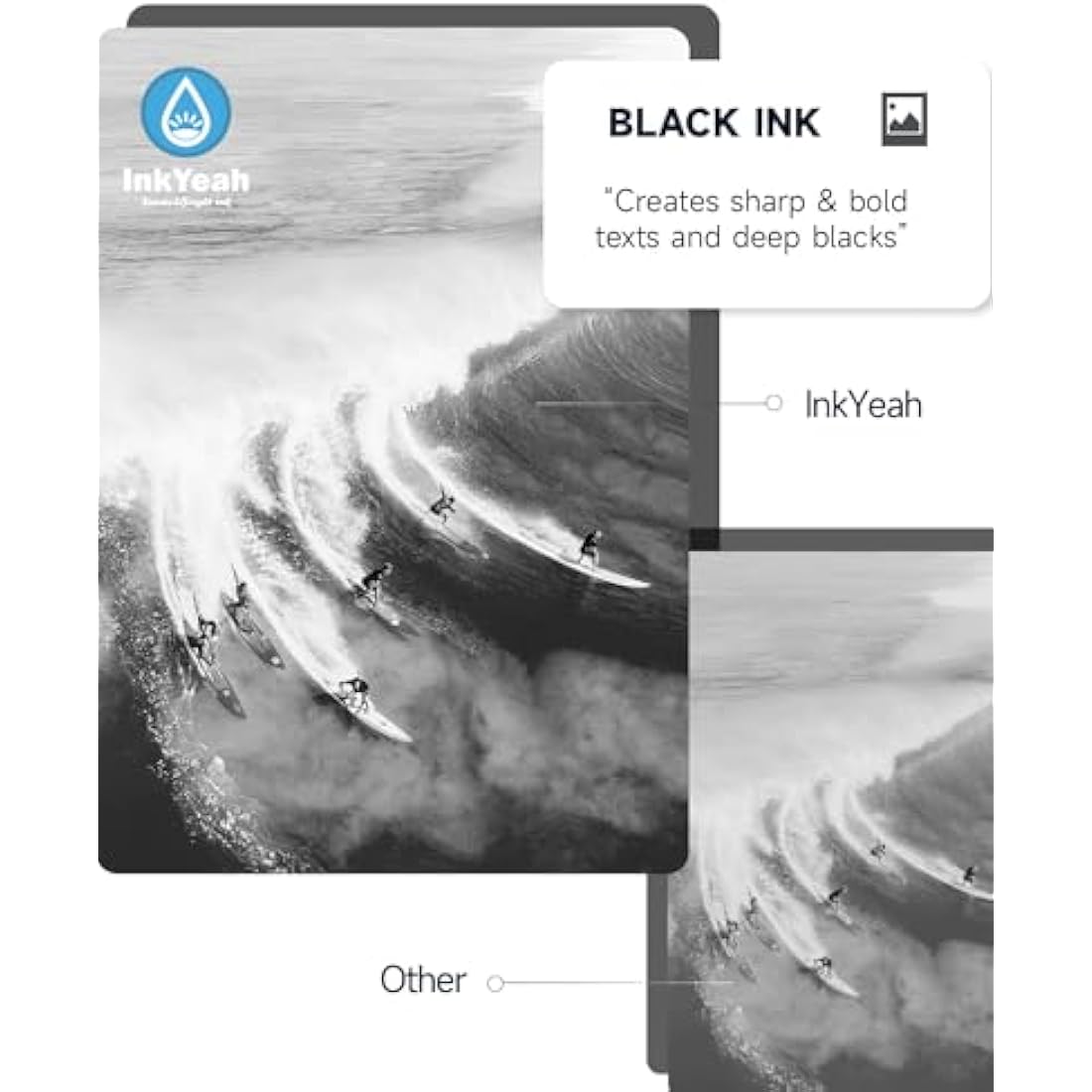 INKYEAH 303XL Ink Cartridges Black- 2X 750 Pages, Replacement for HP 303 Black Ink Cartridges Original, Printer Ink 303 XL for Envy Photo 7134 7830 6232 6230 7130 6220 6234 7100 TANGO X
