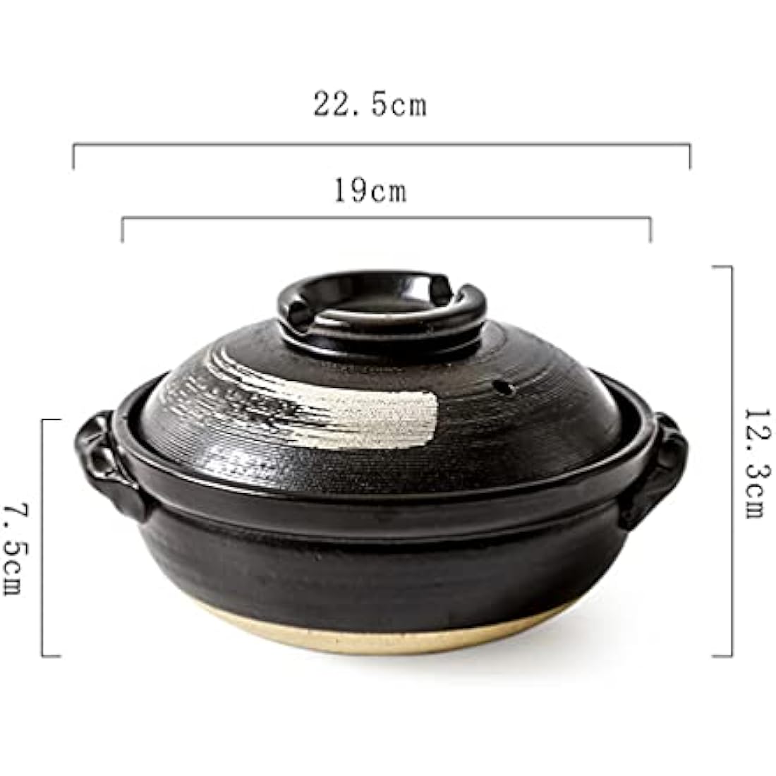 9 * 4Inch Ceramic Hot Pot Earthenware Clay Pot Fondue Pot Earthen Pot Round Stewpot Clay Pots Soup Pot Casserole Cooking Pot for Home