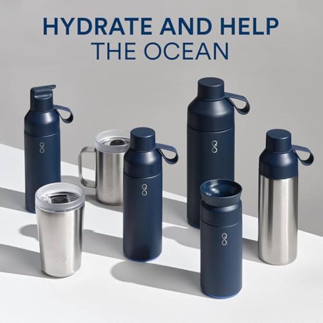 Ocean Bottle - Recycled Stainless Steel Bottle - Eco-Friendly & Reusable (Big 1l, Sun Orange)