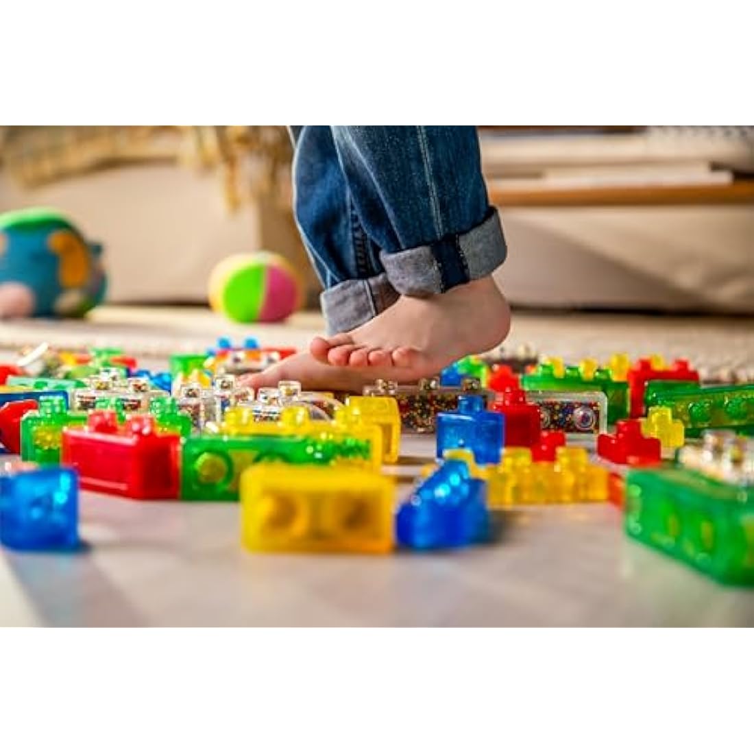Jelly Blox Vehicle Kit - Includes 35 Blocks - Toddler & Preschool Building Blocks Kids Can Squeeze, Stretch, Squish - Safety Tested & Ouch-Free - Tactile, Sensory Play Toy for Ages 2 Plus