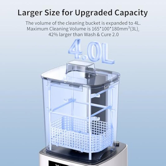 ANYCUBIC Wash and Cure 3 Station, 2 in 1 Wash & Cure Machine for ANYCUBIC Photon Mono Mars LCD/SLA/DLP Resin 3D Printing Models with Dual Cleaning Modes and Uniform Curing, Washing Size 165x100x180mm³