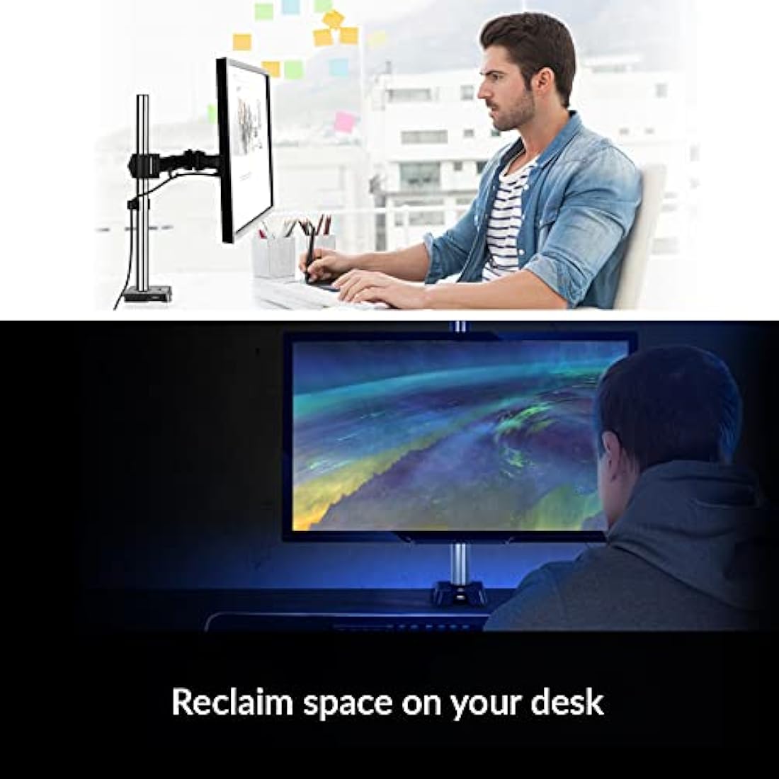 ARCTIC Z1 (Gen 3) - Desk Mount Single Monitor Arm, Monitor stand for up to 34"/38'' Ultrawide, up to 15 kg (33 lbs), Easy Monitor Mount Adjustment - Matt black