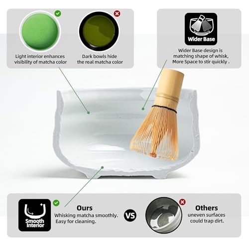 TEANAGOO Matcha Tea Set, Japanese Tea Set, Matcha Bowl, Matcha Bamboo Whisk, Scoop, Sifter, Matcha Whisk Holder, Matcha Whisk Stand, Matcha Whisk Set