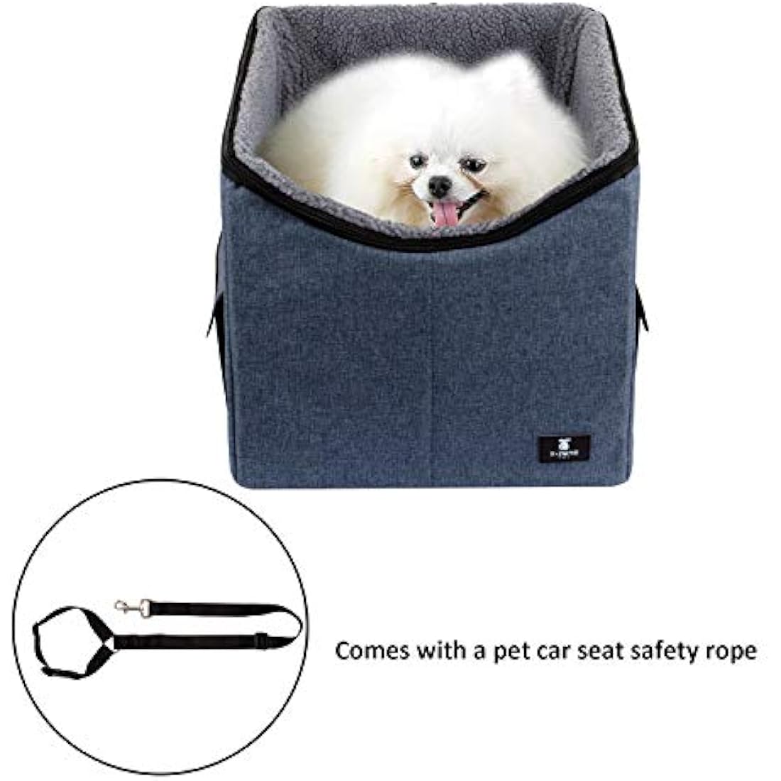 X-ZONE PET Dog Booster Car Seat/Pet Bed at Home, with Pockets and Carrying case,Easy Storage and Portable(Medium, Blue