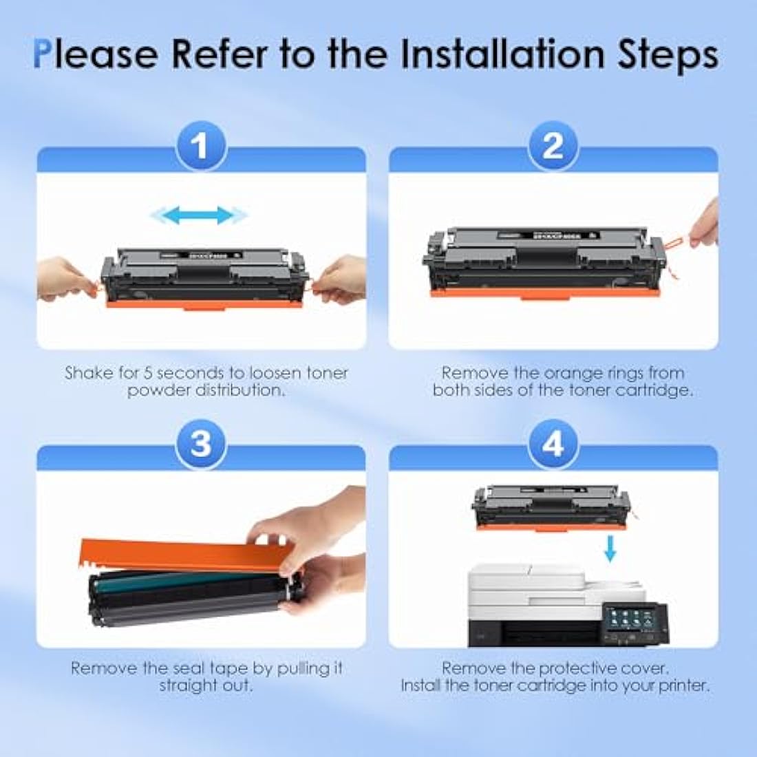 NOGIVY 201X CF400X Toner Cartridges Replacement for HP 201X CF400X 201A CF400A Compatible with Color Laserjet Pro MFP M277dw M252dw M277n M252n M274n M277c6 (1 Black 1 Cyan 1 Yellow 1 Magenta, 4-Pack)