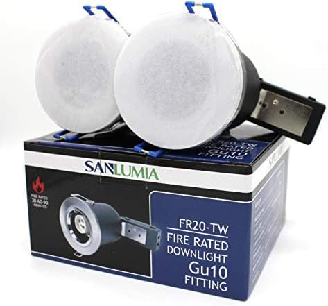 10 X Sanlumia LED Fire Rated Downlight Can GU10 Recessed Ceiling Twist & Lock Downlight IP20 Satin Nickel