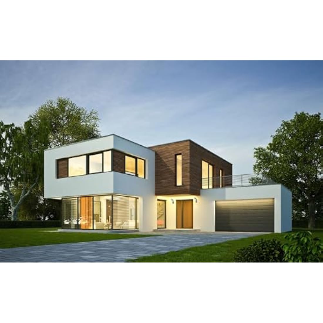 SEBSON Outdoor Wall Lights Mains Powered IP65 - Pack of 2 - LED Wall Lights 15W Cool White 5800K 1100lm - Outdoor Garden Lights, Outside Lights for Garage and Driveway