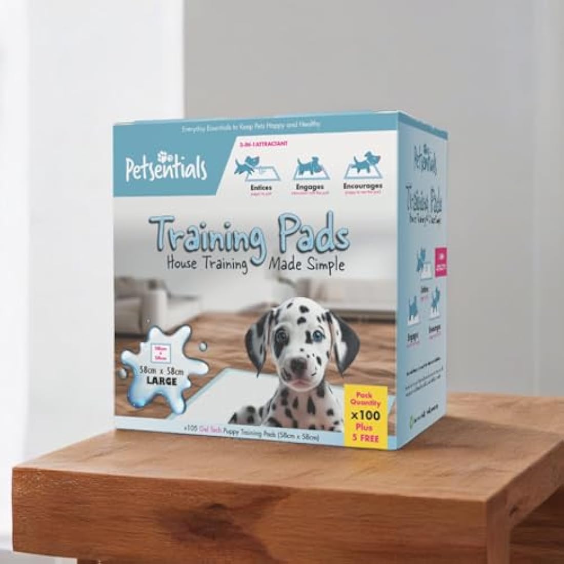 Petsentials Leakproof, Quick Dry, Dog/Puppy Disposable Training Pads Pack x105