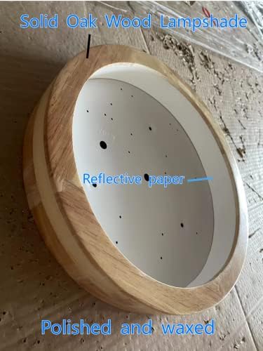 Schindora Wooden LED Ceiling Light,20W Cool White 6000K 1600 LM,Round Wood Ceiling Lights Ø30cm for Lounge Living Room Kitchen Dining Room Hallway Home Office Children's Room