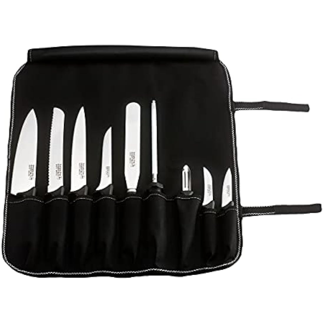 Rockingham Forge Essentials Professional Chef’s Knife Set – Contains 9 Kitchen Knives and 1 Knife Case,Black,CS-8007/10