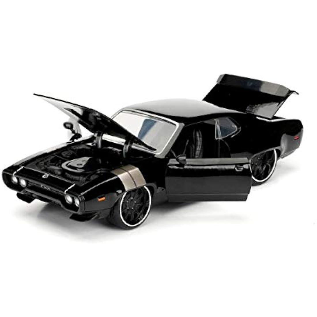Jada 253203034 1:24 Fast & Furious 8 - Dom's '72 Plymouth GTX File Miniature Collectible car, Black
