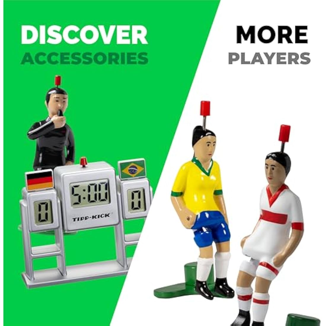 TIPP-KICK Classic 80x47 cm - Ready-to-play Table Football Game Set with 2x Player Figures, 2x Goalkeepers, 2x Plastic Goals, 2x Balls I Felt Pitch I Indoor Football Gifts for Boys and Girls