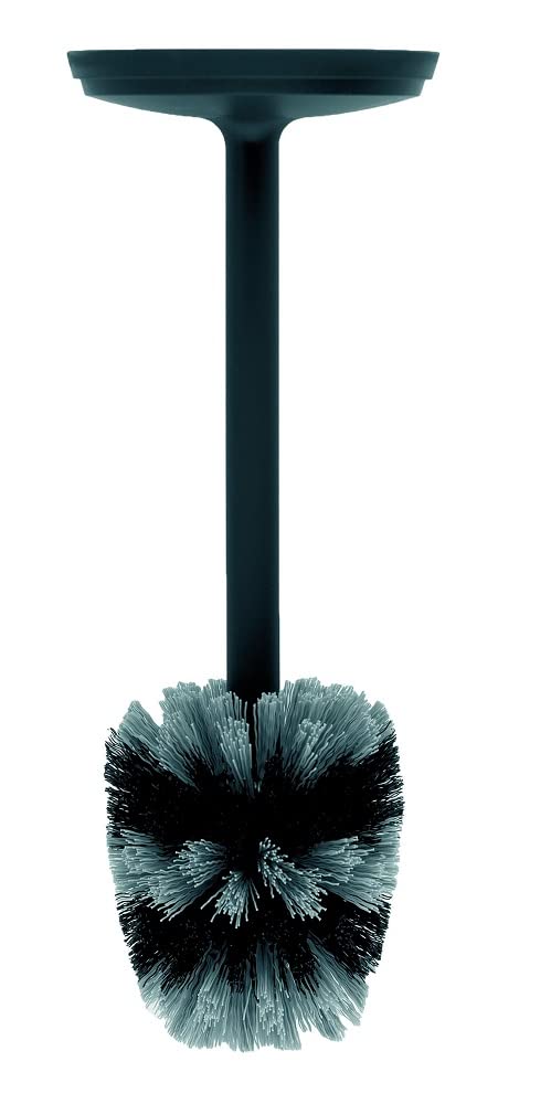 Brabantia 370021 Stainless Steel Handled Toilet Brush - Stainless Steel Black, 10 x 20 x 40 cm