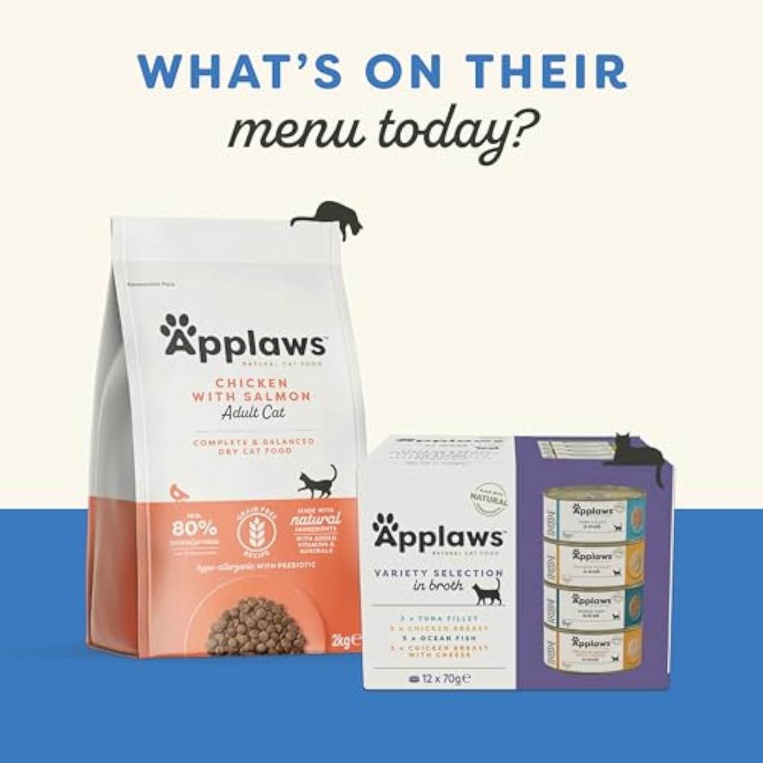 Applaws Natural Wet Cat Food, Multipack Fish Selection in Broth 70 g Tin (Pack of 12)