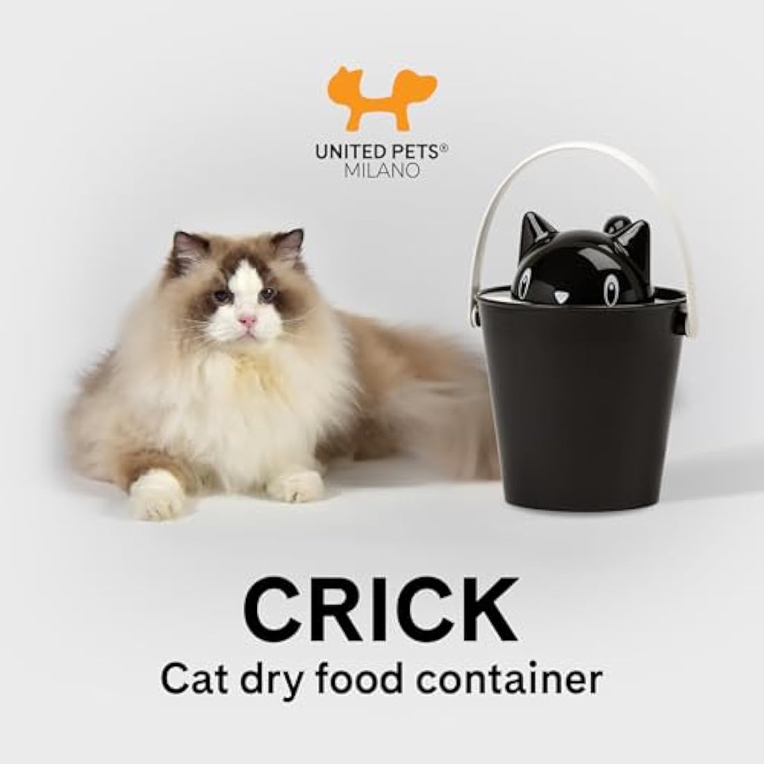 United Pets - cat food container Crick in black