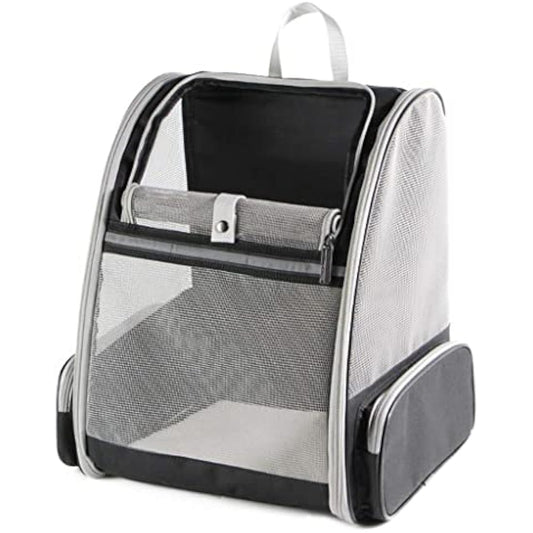 Pet Carrier Travel Backpack for Cats Small Dogs 7.5kg, Large Mesh Portable Transport Bag Breathable Transparent, Airline Approved Rucksack Tree Side Entry, Spacious Foldable for Outdoor and Daily Use