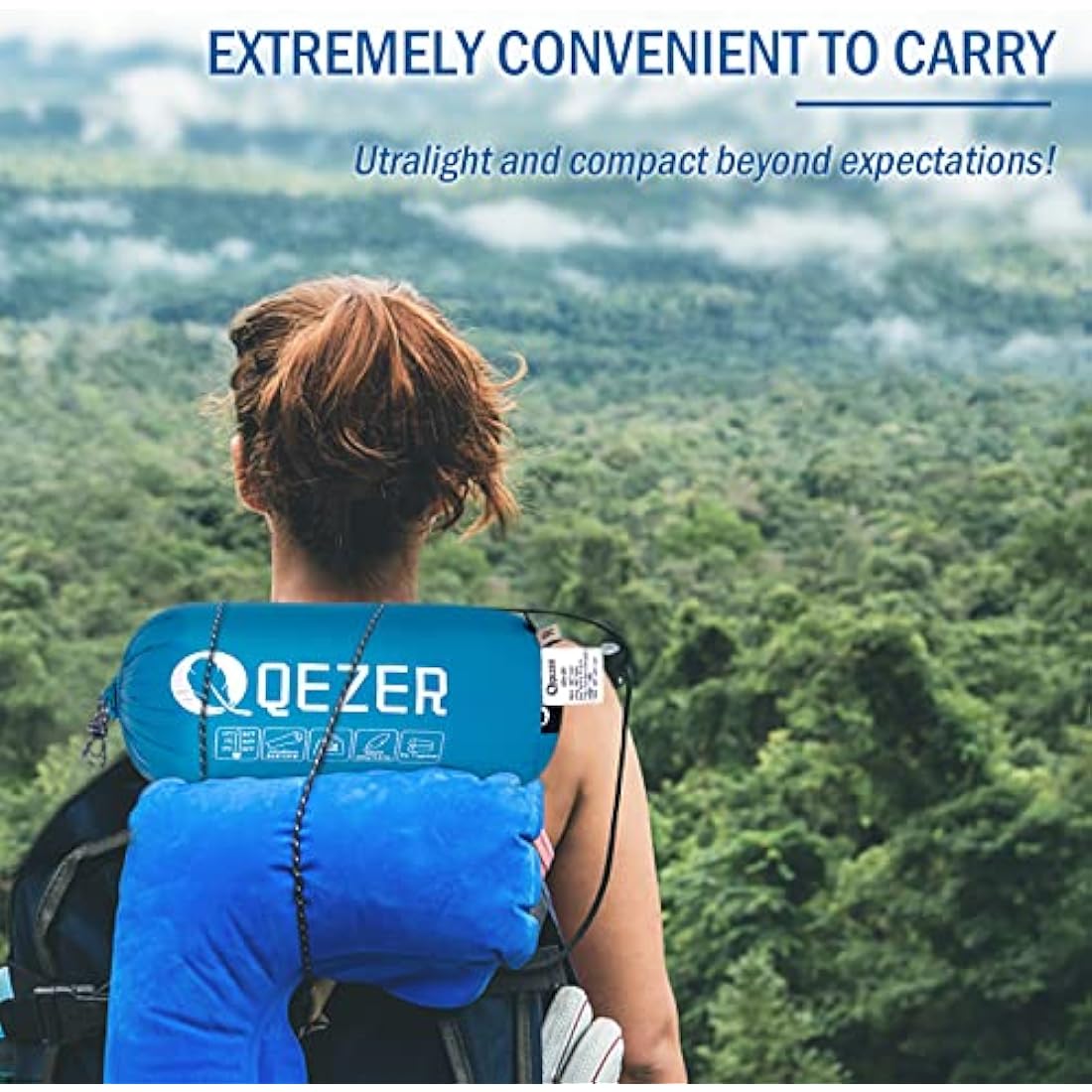 QEZER Ultralight Sleeping Bag for Adults,only 780g Backpacking Sleeping Bag Filled 600+FP Duck Down 5Β°C 15Β°C for Camping,and Hiking,Warehouse Outdoor