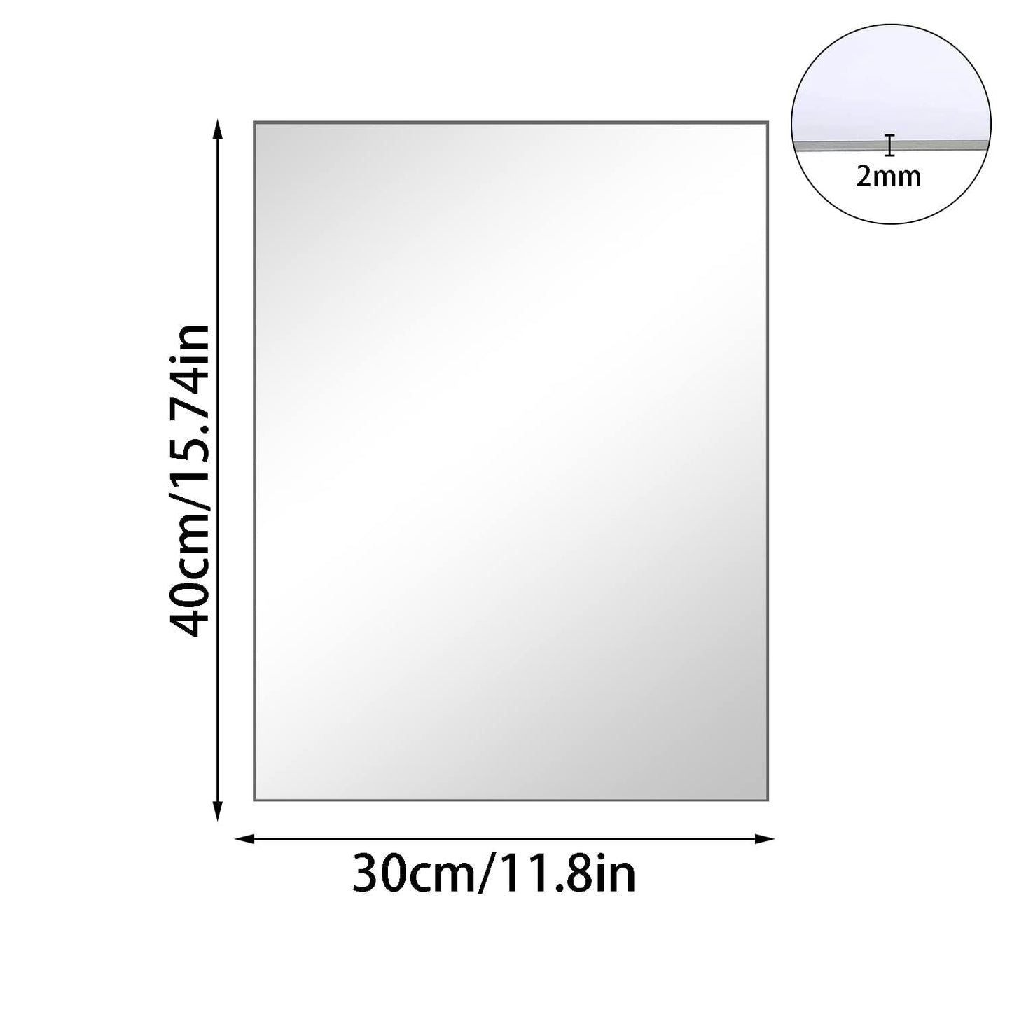 TSKDKIT 4Pcs HD Wall Mirror Self Adhesive Glass Mirrors Full Length Mirror Stick On Frameless Large Adhesive Mirrors Tile for Bathroom, Bedroom,