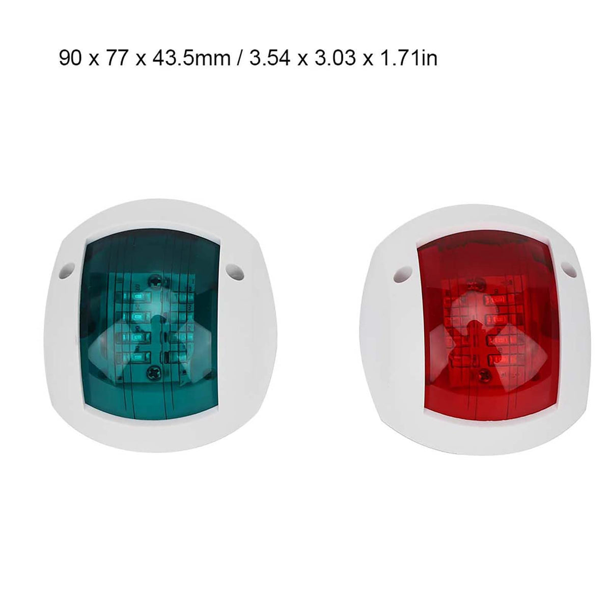Qiilu Navigation Lights 1 Pair of IP66 Warning Lamp Spherical Red Green LED Waterproof Boat Marine Yacht Navigation Light DC12V-24V 3W (White)