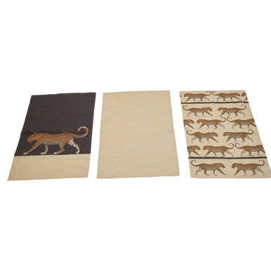 London Leo Set of 3 Leopard Print Tea Towels