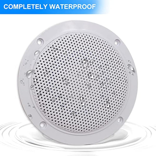 Herdio 160W 4 Inch Ceiling Speaker Kit Amplifier Water Resistant Ceiling Speakers For Bathroom Kitchen Home Outdoor,compatible with Bluetooth