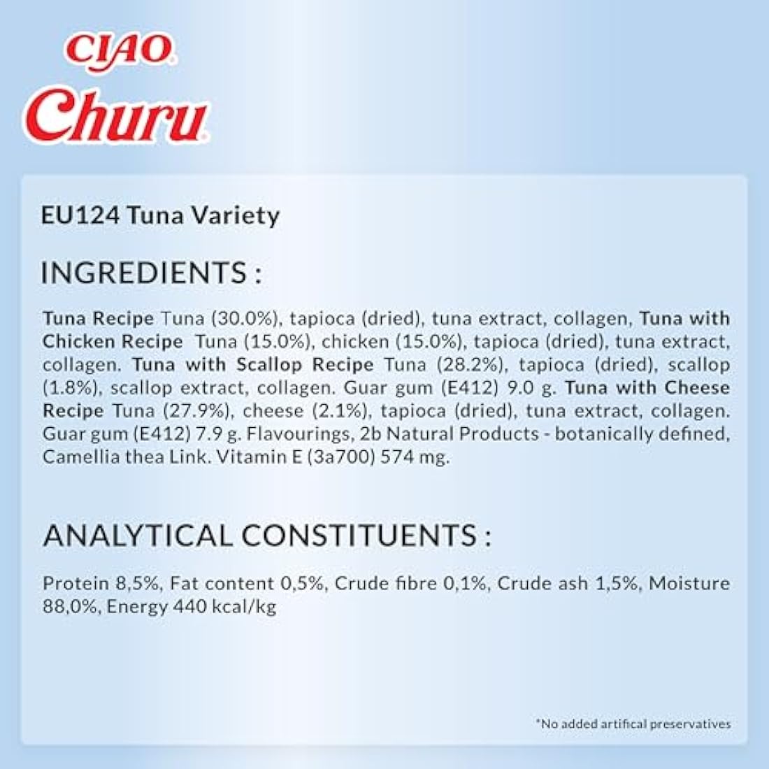 Churu by INABA Cat Treat - Tuna Variety Box - 1 Pack (20 x 14g total) / Soft & Creamy Cat Treat, Delicious & Healthy Snack, Purée Food Topper, Natural, Grain Free