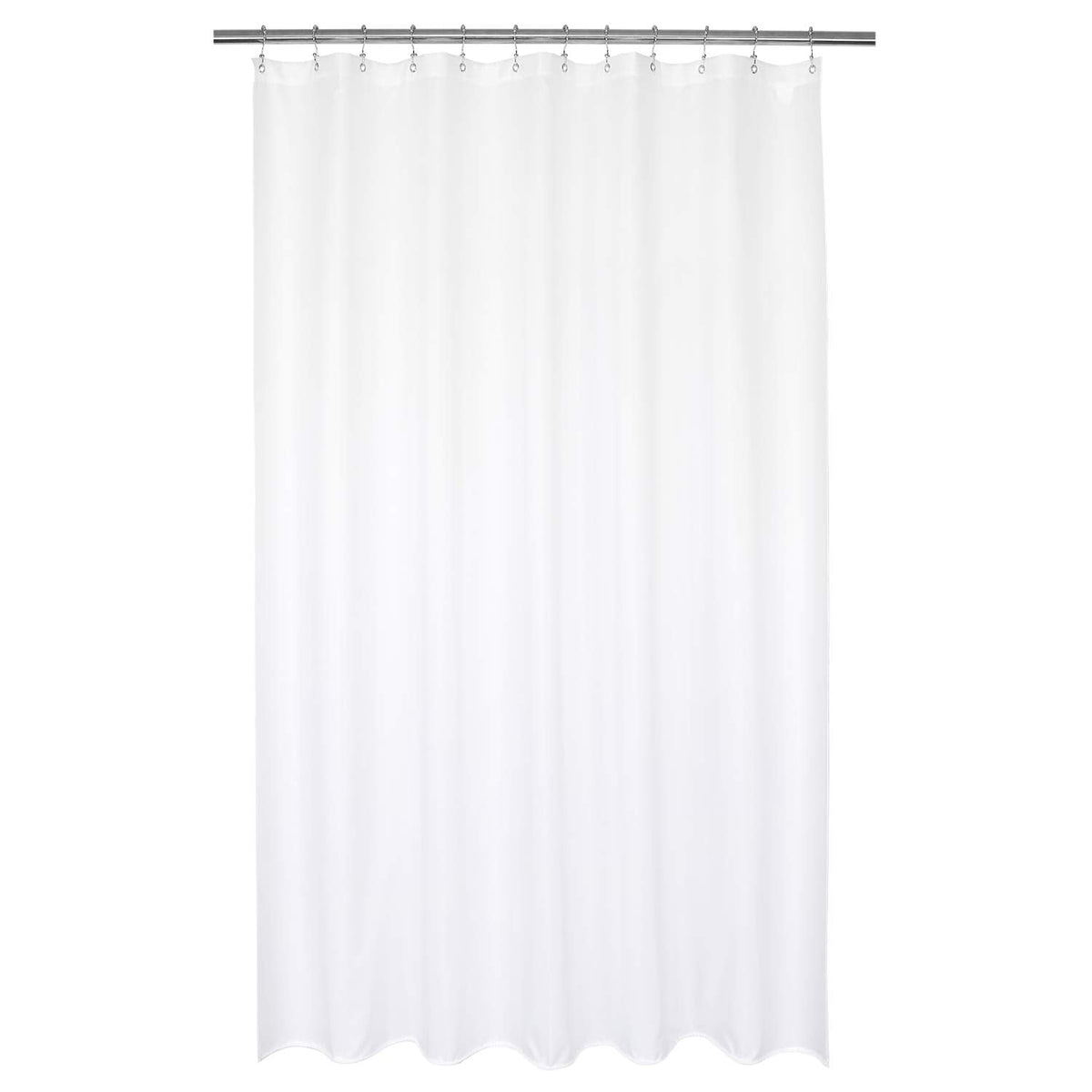 Barossa Design Waterproof Fabric Shower Curtain or Liner 72" W x 76" H - Hotel Quality, Machine Washable, White Shower Curtain Liner for Bath Tub,