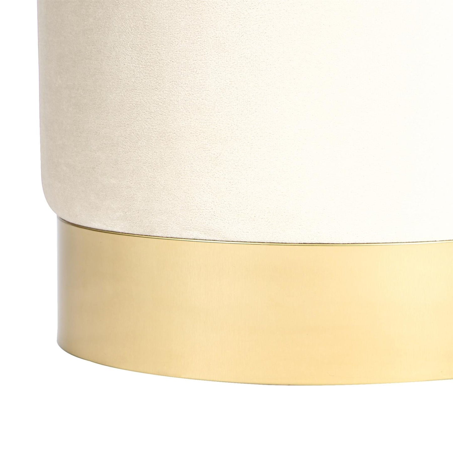 Round Velvet Footstool