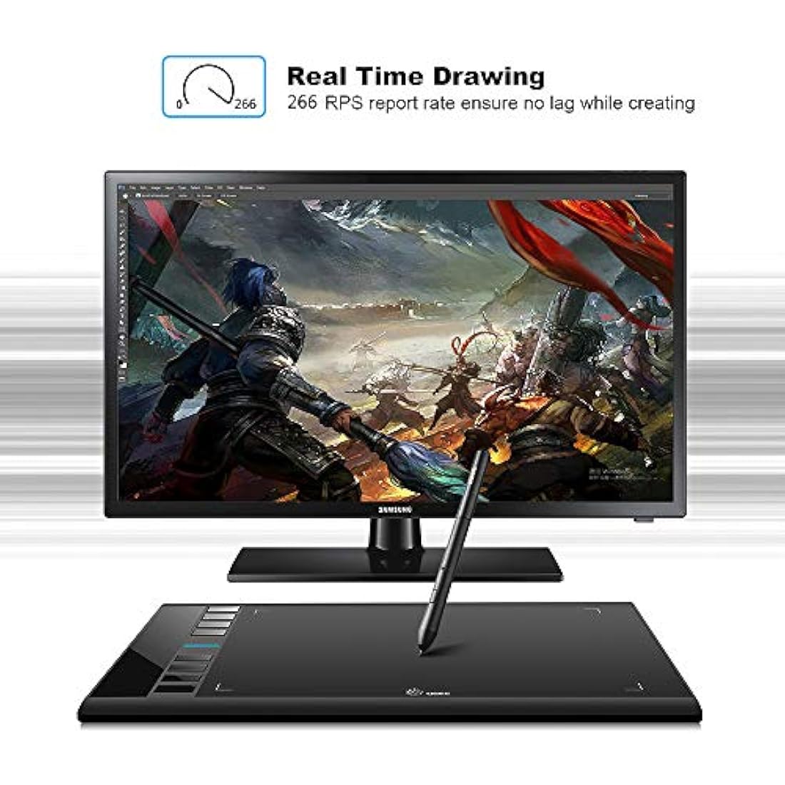 UGEE M708 Drawing Tablet,10x6in 3D Digital Graphics Tablet with 8192 Level Battery-free Tilt Pen,8 Hot Keys,Art Design Creation Tablet for PC with Windows 11/10/8/7,Mac OS 10.10 or above,Chromebook