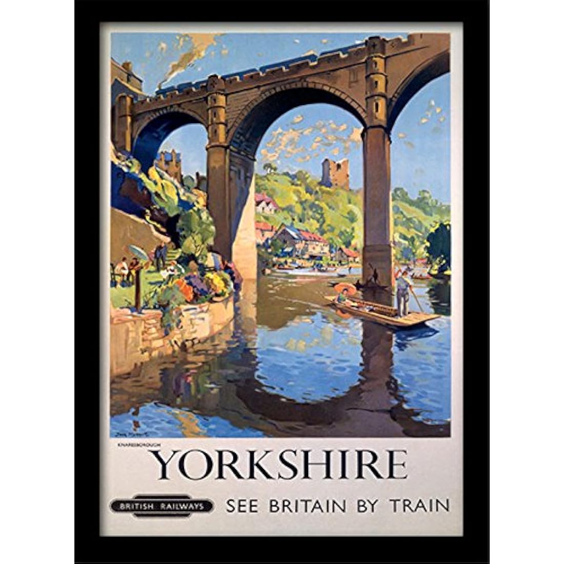 National Railway Museum FP10299P-PL Yorkshire Knaresborough Framed 30 x 40cm Print, MDF, Multi-Colour, 42 x 32 x 2.4 cm
