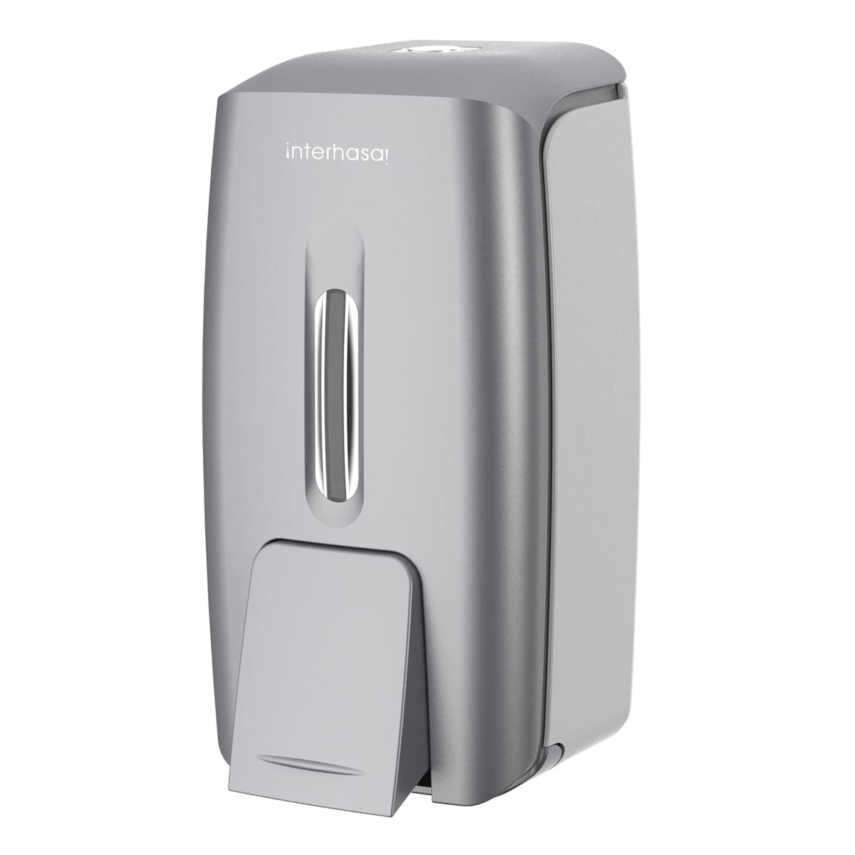 Interhasa! Wall Mount Manual Soap Dispenser 800ml - Commercial Gel Liquid Wall Mounted Self Adhesive for Home Bathroom (Silver)