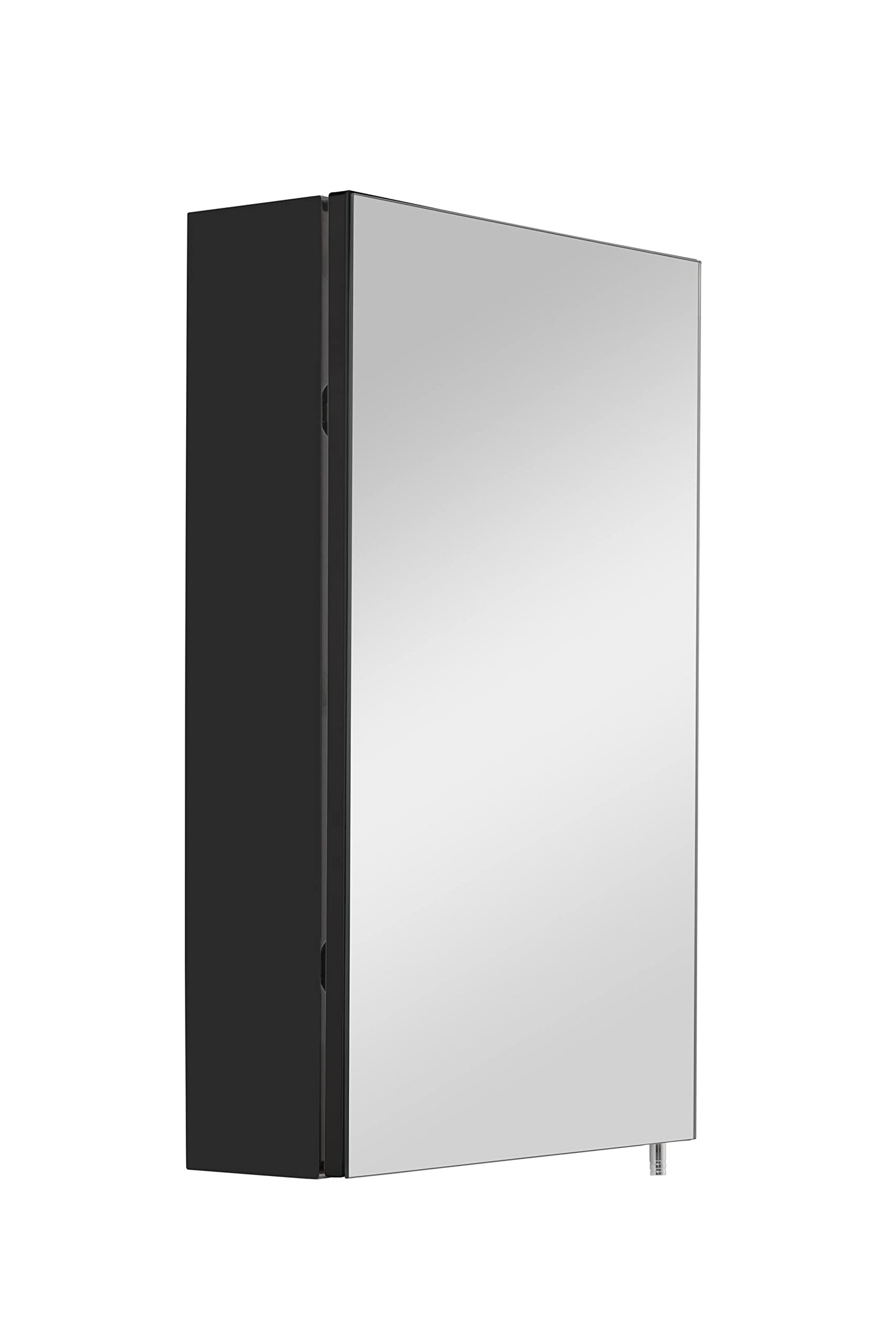 Croydex Dawley Single Door Cabinet, Bathroom Cabinets with Mirror, Stylish Matt Black Finish Bathroom Mirror Cabinets, Wall Mounted, Two Adjustable