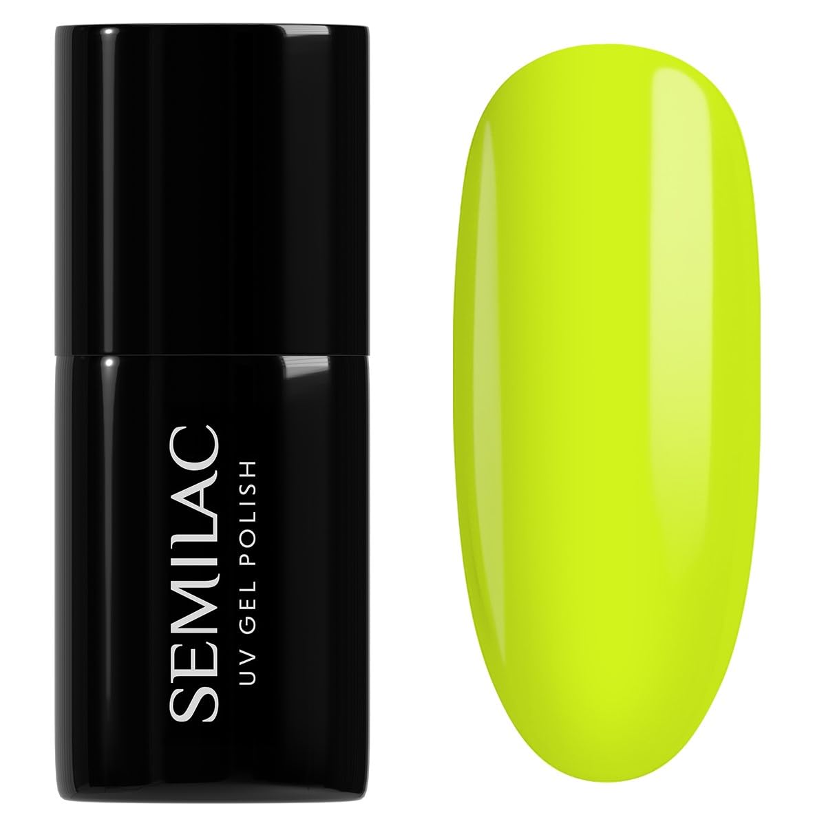 SEMILAC Gel Nail Polish 565 Neon Yellow - Full Coverage Gel Polish - Soak Off Easy To Use LED/UV Nail Lamp - Long Lasting Manicure and Pedicure up to