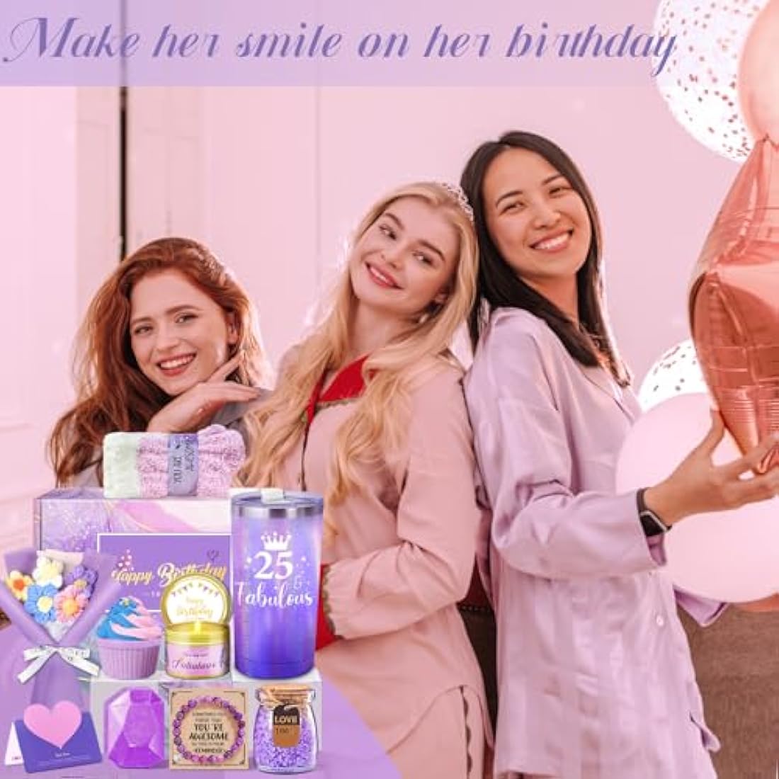 25th Birthday Gifts for Her, Happy 25th Birthday Gifts for Women Daughter, Gift Ideas 25 Year Old Hamper for Female Sister Best Friends, Personalised 25 Year Old Gifts