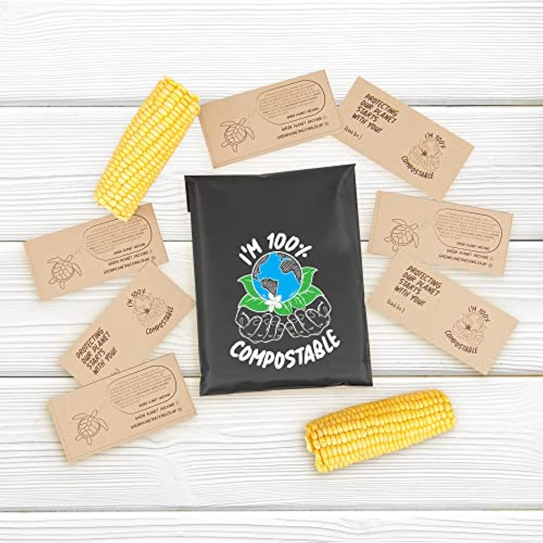 Compostable Mailing Bags,Biodegradable Mailing Bags,Eco Friendly Mailers 10 x 14" (25.5 x 35.5 cm) |50PK|