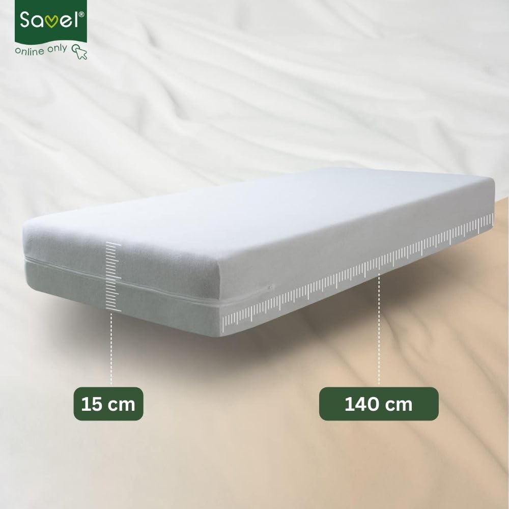 SAVEL Mattress Encasement 70x140cm Cot Bed Size Silk Touch Zipped