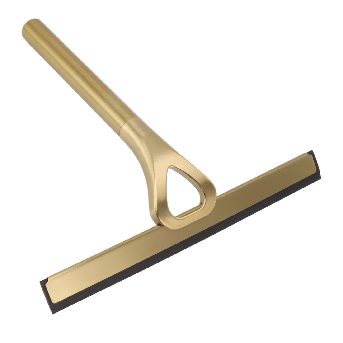 KIMISS Brushed Brass Shower Squeegee for Glass Doors and - Durable Stainless Steel Bathroom Cleaner Tool for Mirrors and Car Glass