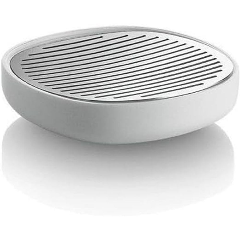 Alessi PL04 W Design Soap Dish, Stainless Steel, White, One size