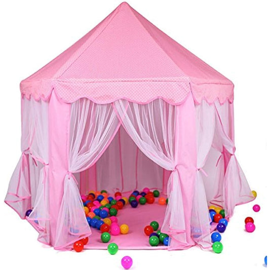 Deluxe Kids Princess Children Play Castle Tent, Garden Outdoor Indoor Playhouse,Large Playhouse For Kids Festival Fairy Princess Castle Tent, Newest Design, Extra Large Room, for Girls