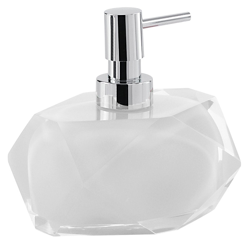 Gedy Chanelle Soap Dispenser, Resin, White, 7.8 x 11.5 x 12.6