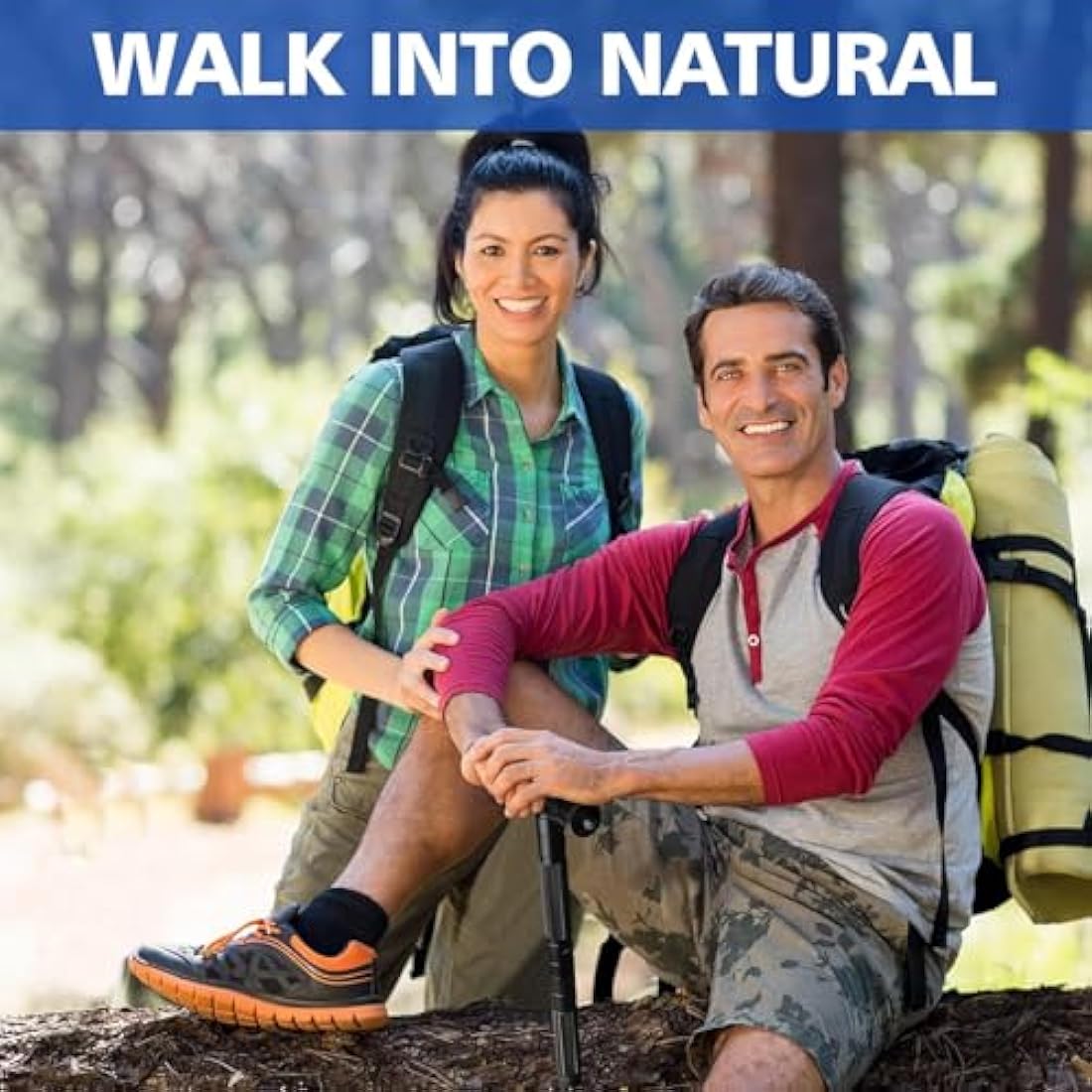 aiGear Tactical Stick/Trekking Poles | Aluminum Hiking Poles with Adjustable Height | 5/6/7/8 Tubes Trekking Poles | for Women Men Backpacking Outdoor Hiking Camping | Grey