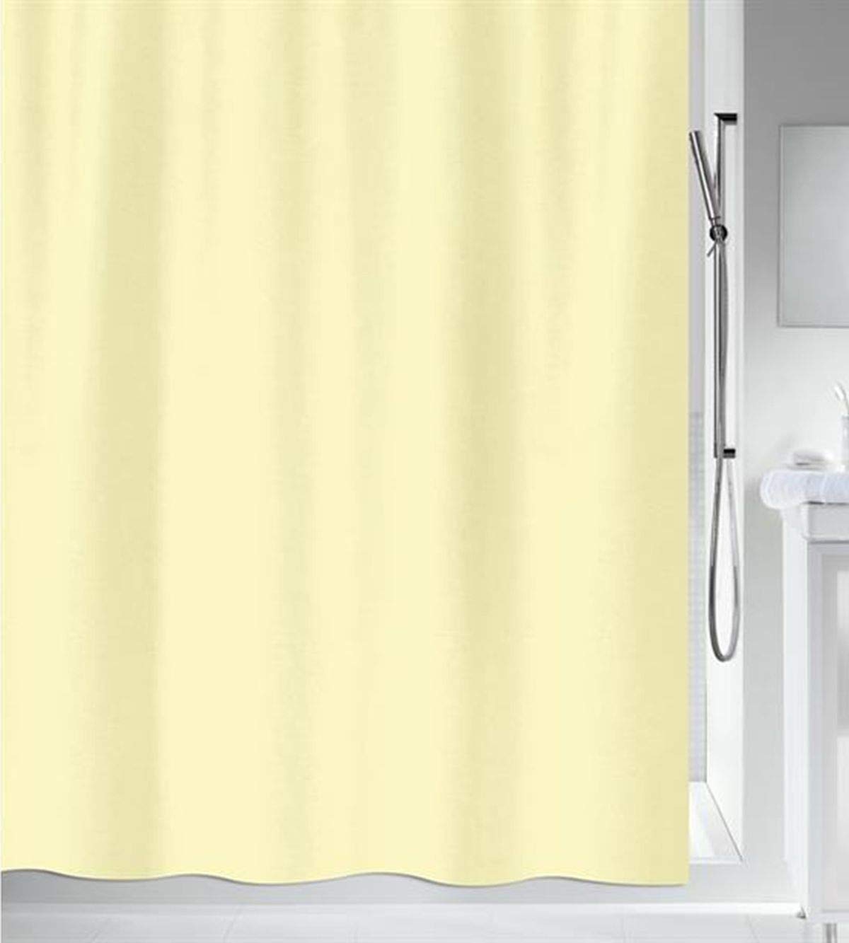 Spirella Primo Collection Textile Shower Curtain, 180 x 180, 100% Polyester, Yellow