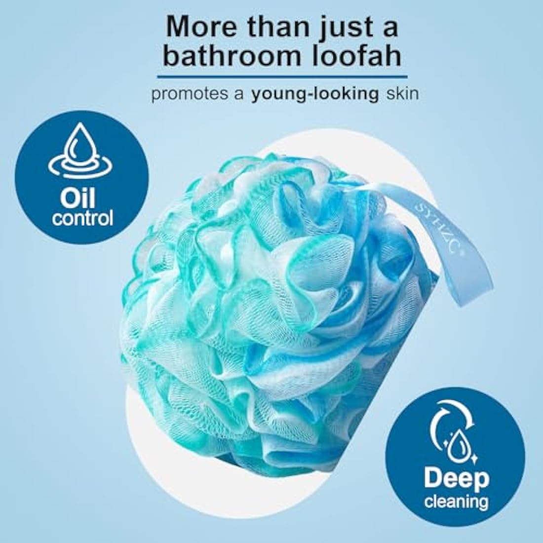 SYHZC Large 75g Loofah, Shower Puff for Women and Men, Mesh Pouf, Soft Shower Pouf, Bath Scrunchie, Multi Pack Body Puff, Exfoliating Bath Sponge for Adults - Loofa Set of 4 Flower Color