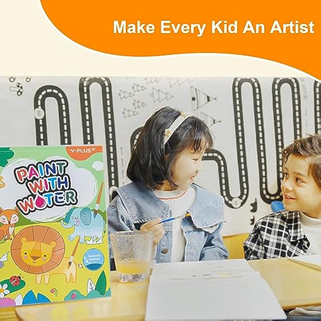 Water Colouring Book for Children Painting - YPLUS Watercolour Paint Set Paper for Kids, Magic Book Arts and Crafts Gift for Drawing - Dinosaur