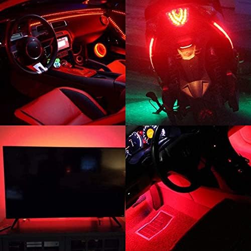 GOMING 5V USB LED Strip Light Red USB Powered 4M (2pcs x 6.6ft) 240LEDs Flexible SMD2835 No-Waterproof IP20 LED Tape Lights