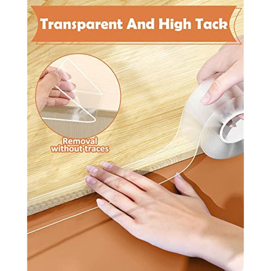 Clear Edge Protector Strip, 1m Extra Strong Transparent Baby Proofing Corners Guards, Extra Wide Nano Tape, Baby Child Safety Tables Corner Guards for Furniture Against Sharp Corners(3cm Width)