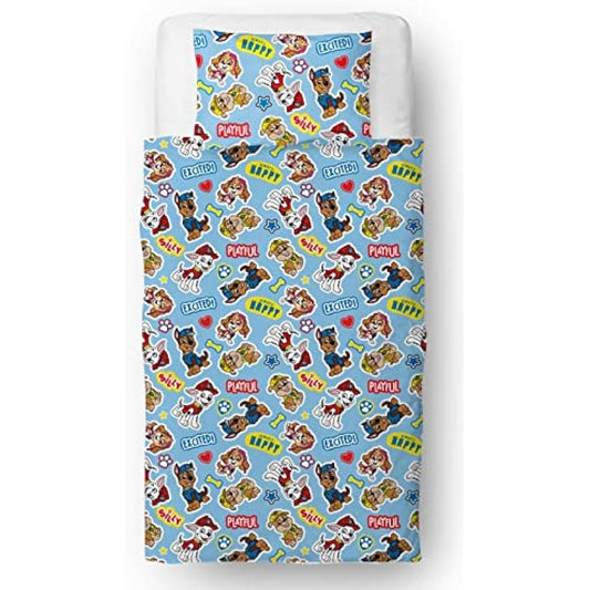 Paw Patrol Official Single Childs Duvet Cover Set | Pupster Design Reversible 2 Sided Bedding Including Matching Pillow Case | Brands Single Bed Set