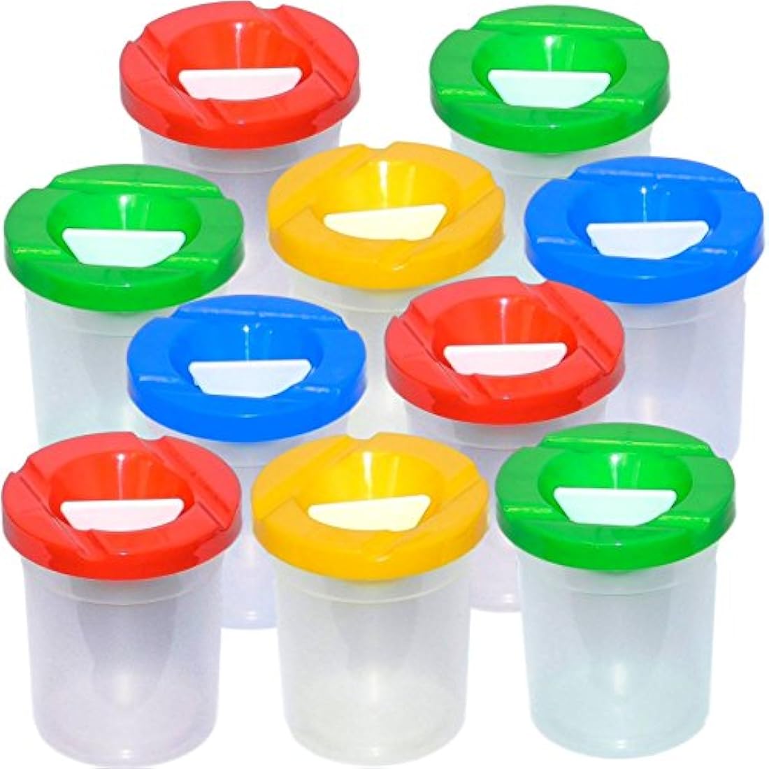 10 Non-Spill Paint Pots with Plastic Stoppers