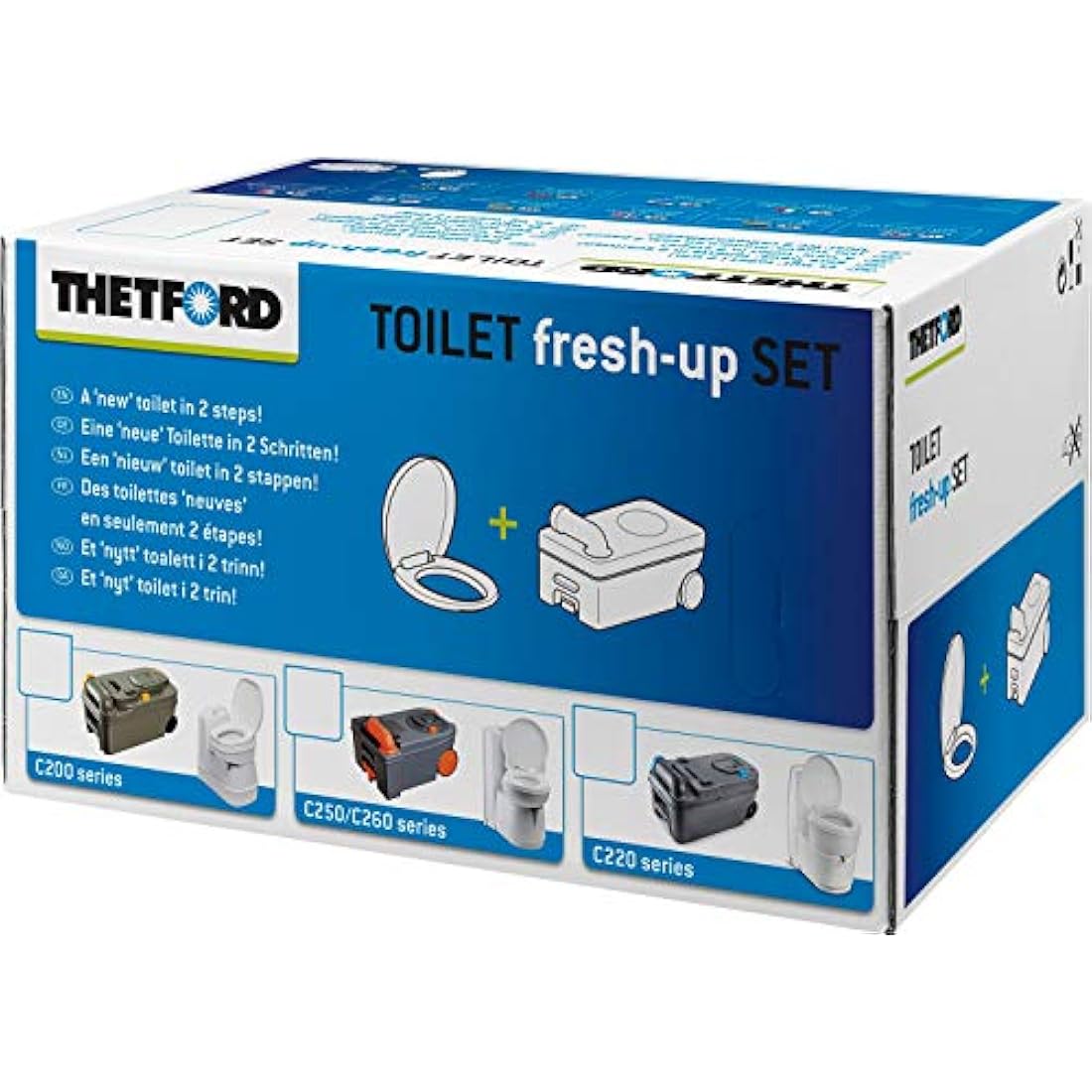 Thetford Fresh Up Sets Toilets with Handle and Wheels Set Various Models for Mobile Camping Toilets Refresher Waste Tank Lid